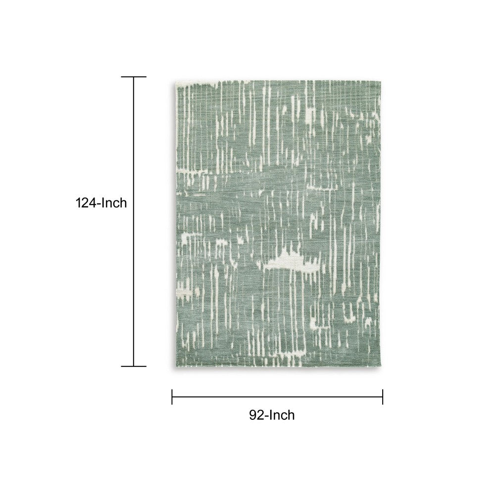Cayo 8x10 Large Area Rug, Teal Abstract Linear Accents, White Polyester - BM354647