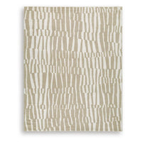 Bella 8x10 Large Area Rug with Abstract Linear Patterns, Beige-White