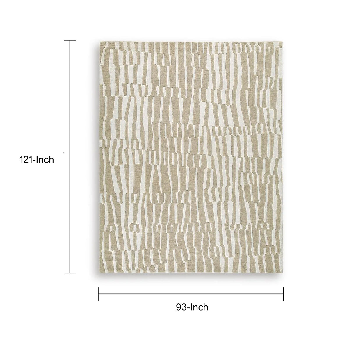 Bella 8x10 Large Area Rug with Abstract Linear Patterns, Beige-White