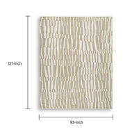 Bella 8x10 Large Area Rug with Abstract Linear Patterns, Beige-White