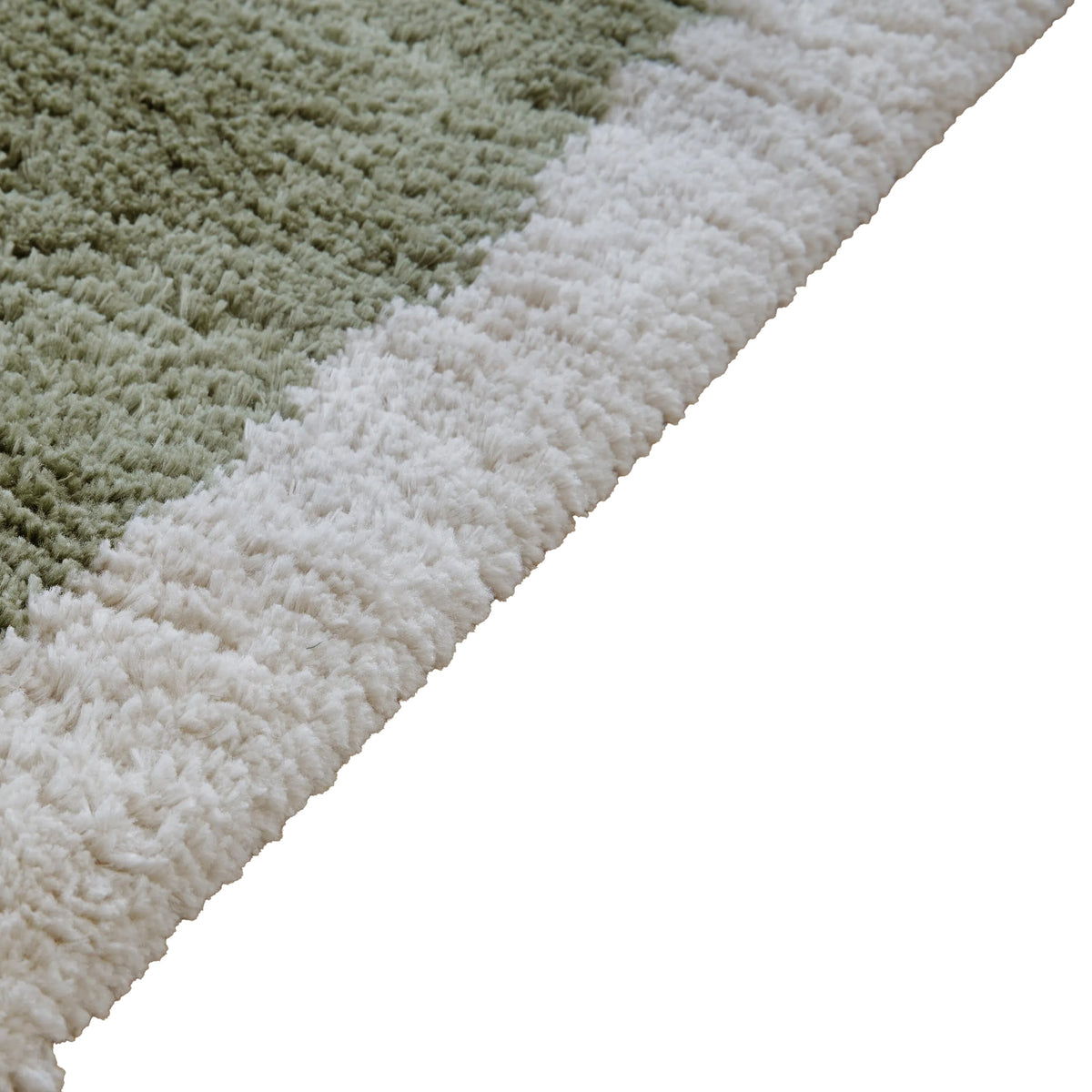 Abram 8x10 Large Area Rug with Green-Gray Geometric Blocks, Ivory