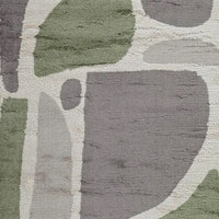 Abram 8x10 Large Area Rug with Green-Gray Geometric Blocks, Ivory