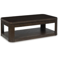 Carli Coffee Table with Lift Top, Open Shelf Base, Dark Brown, 48 Inch - BM354650