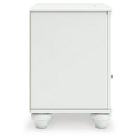 Koze Nightstand with Beaded Drawer and Open Cubby, White Wood 23 Inch - BM354651