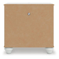 Koze Nightstand with Beaded Drawer and Open Cubby, White Wood 23 Inch - BM354651