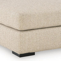 Grove Oversized Square Ottoman, Black Feet, Pebble Beige Textured, 36 Inch