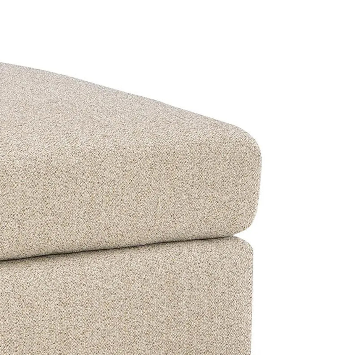 Grove Oversized Square Ottoman, Black Feet, Pebble Beige Textured, 36 Inch