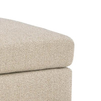 Grove Oversized Square Ottoman, Black Feet, Pebble Beige Textured, 36 Inch