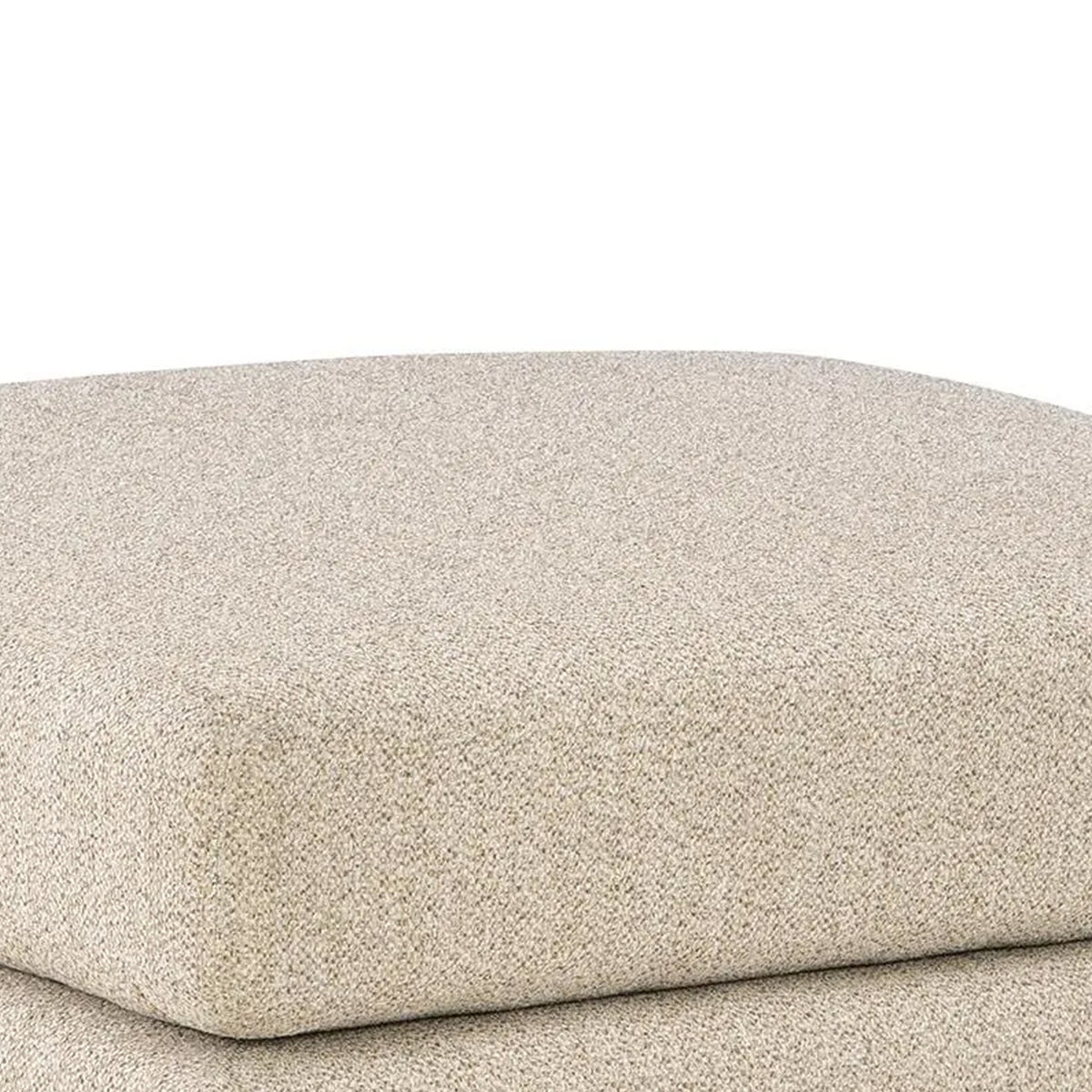 Grove Oversized Square Ottoman, Black Feet, Pebble Beige Textured, 36 Inch