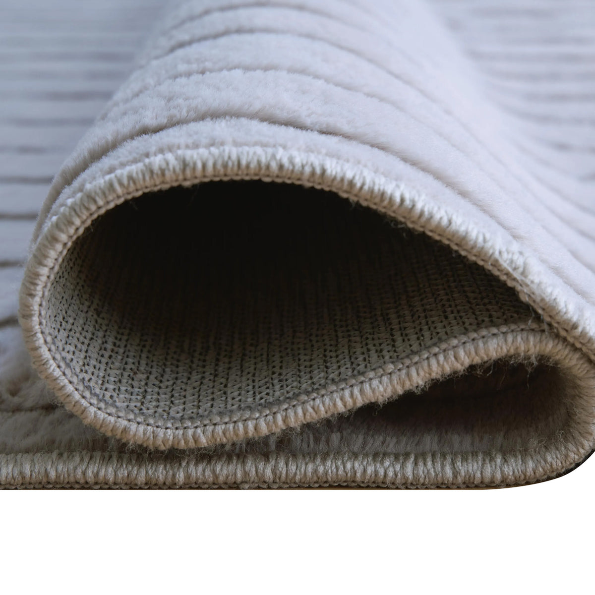 Worly 8x10 Large Area Rug, Textured Linear Patterns, Light Gray Faux Fur