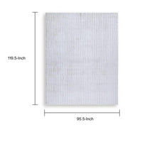 Worly 8x10 Large Area Rug, Textured Linear Patterns, Light Gray Faux Fur