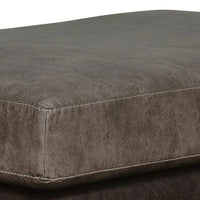 Casy Oversized Ottoman with Block Feet, Fossil Faux Leather 53 Inch
