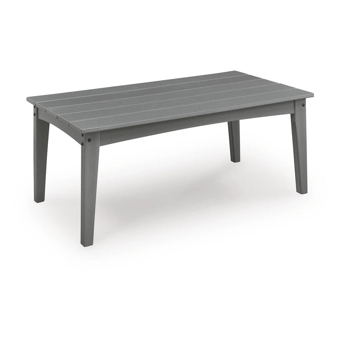 Covi Outdoor Cocktail Coffee Table with Slatted Top Design, Gray, 48 Inch