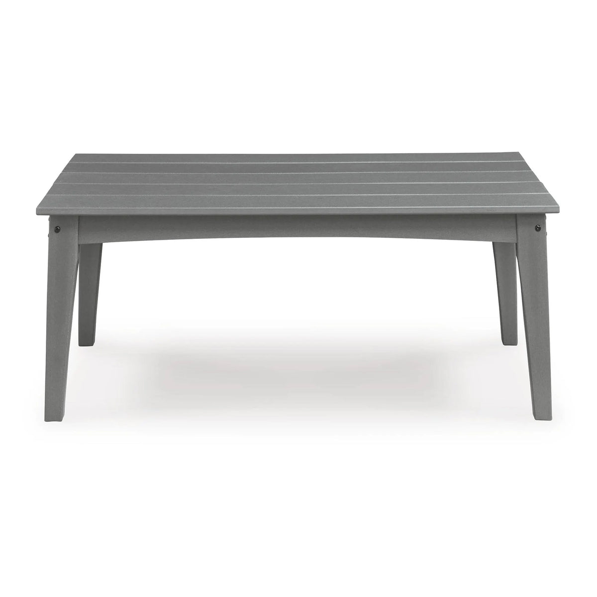 Covi Outdoor Cocktail Coffee Table with Slatted Top Design, Gray, 48 Inch