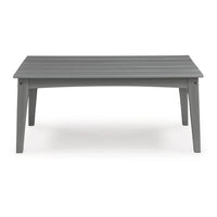 Covi Outdoor Cocktail Coffee Table with Slatted Top Design, Gray, 48 Inch