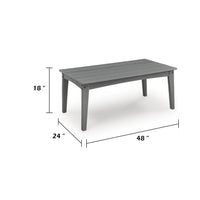 Covi Outdoor Cocktail Coffee Table with Slatted Top Design, Gray, 48 Inch