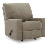 Vely Manual Rocker Recliner Chair, Cushioned Back, Hemp Polyester