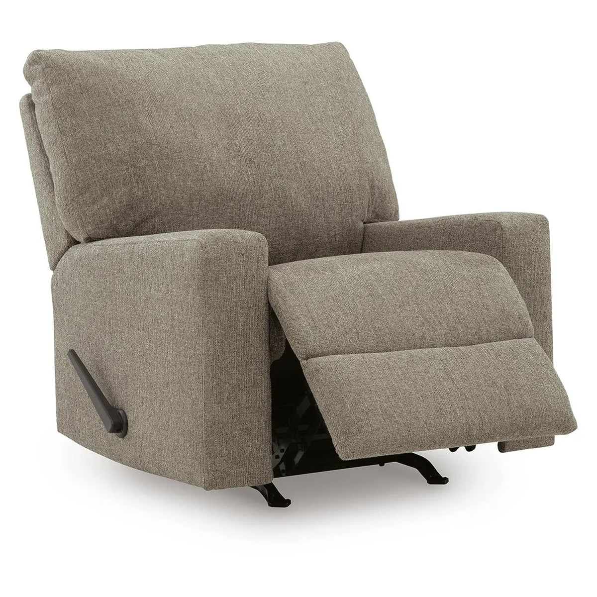Vely Manual Rocker Recliner Chair, Cushioned Back, Hemp Polyester
