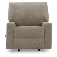 Vely Manual Rocker Recliner Chair, Cushioned Back, Hemp Polyester