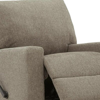 Vely Manual Rocker Recliner Chair, Cushioned Back, Hemp Polyester