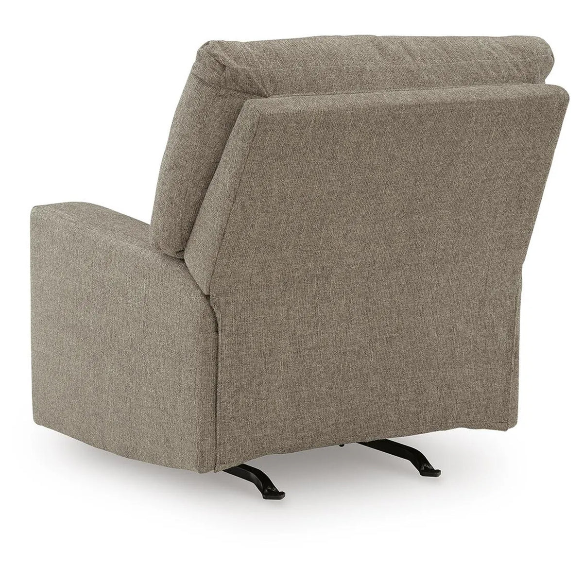 Vely Manual Rocker Recliner Chair, Cushioned Back, Hemp Polyester