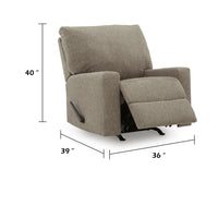 Vely Manual Rocker Recliner Chair, Cushioned Back, Hemp Polyester
