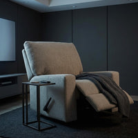 Vely Manual Rocker Recliner Chair, Cushioned Back, Hemp Polyester
