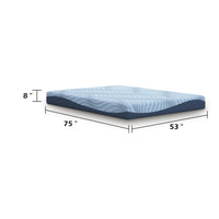 Ryna Memory Foam Full Mattress, Firm Foam Support, Blue Fabric 8 Inch
