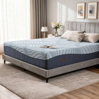 Ryna Memory Foam Full Mattress, Firm Foam Support, Blue Fabric 8 Inch