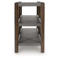 Kio Sofa Console Table with Open Frame, Dual Shelves, Brown-Gray Wood 53 Inch - BM354664