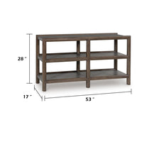 Kio Sofa Console Table with Open Frame, Dual Shelves, Brown-Gray Wood 53 Inch - BM354664