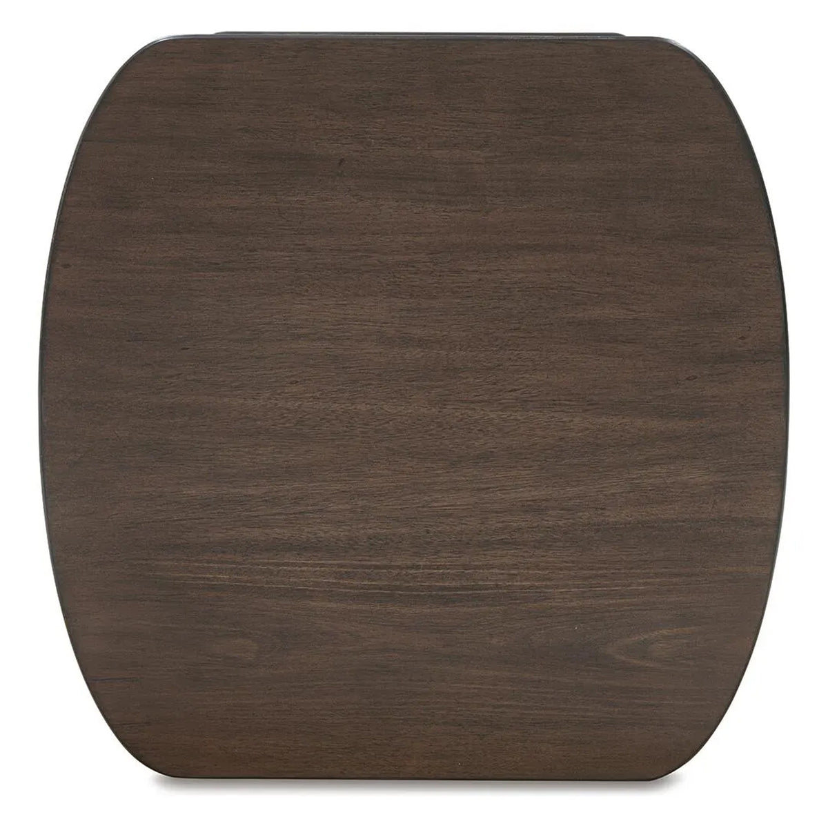 Jeno Fluted Side End Table with Open Shelf Storage, Dark Brown Wood 25 Inch