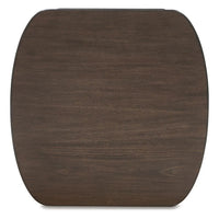Jeno Fluted Side End Table with Open Shelf Storage, Dark Brown Wood 25 Inch