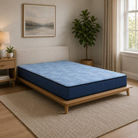 Peko Bonnell Queen Mattress, Cooling Coil Foam Support, Blue Fabric 8 Inch - BM354668