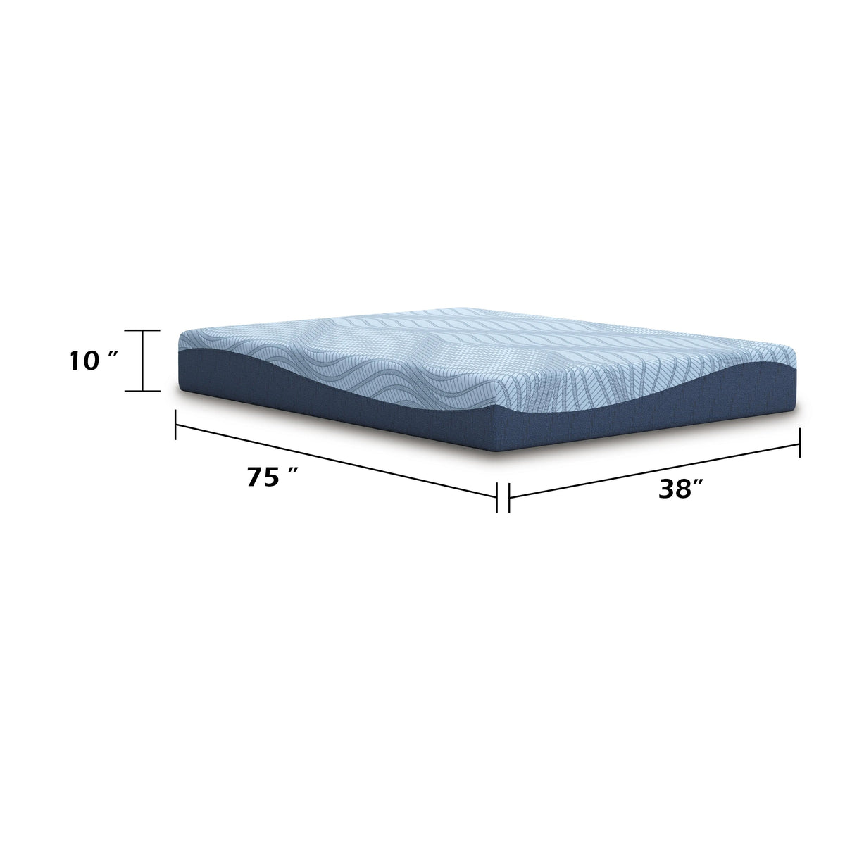 Ammy Memory Foam Full Mattress, Firm Foam Support, Light Blue Fabric 10 Inch