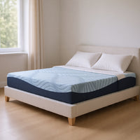 Ammy Memory Foam Full Mattress, Firm Foam Support, Light Blue Fabric 10 Inch