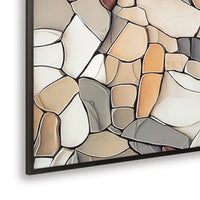 Patty Rectangular Wall Art, Mosaic Stone Pattern, Gray, Taupe 47x87