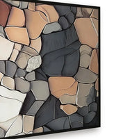 Patty Rectangular Wall Art, Mosaic Stone Pattern, Gray, Taupe 47x87