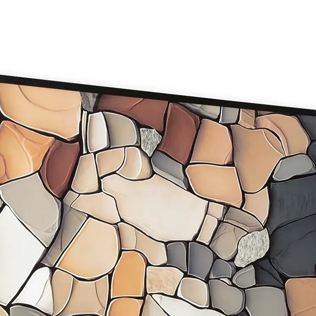 Patty Rectangular Wall Art, Mosaic Stone Pattern, Gray, Taupe 47x87