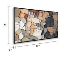 Patty Rectangular Wall Art, Mosaic Stone Pattern, Gray, Taupe 47x87