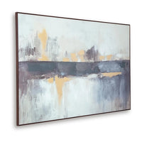 Gatty Wall Art with Abstract Horizon Design, Blue-Gray Canvas 48x72