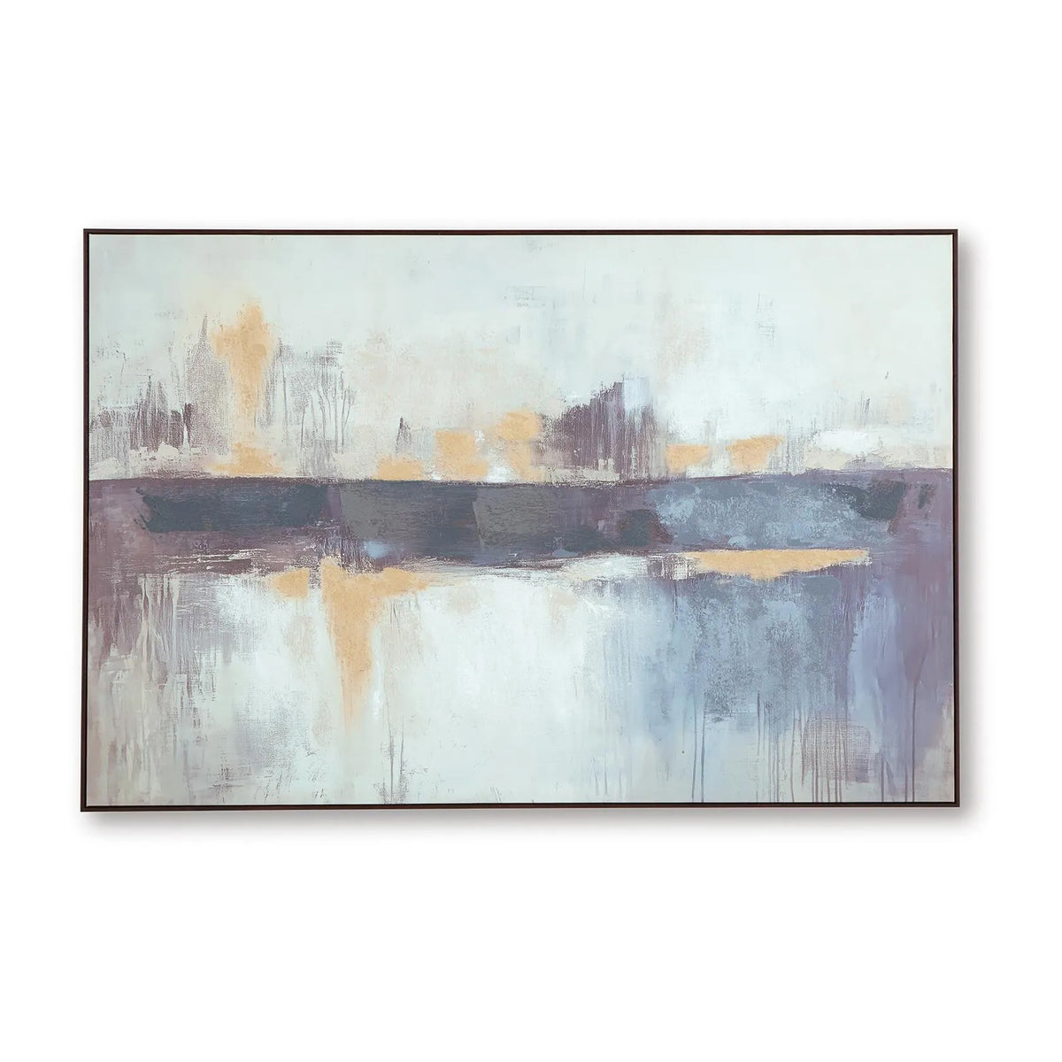 Gatty Wall Art with Abstract Horizon Design, Blue-Gray Canvas 48x72