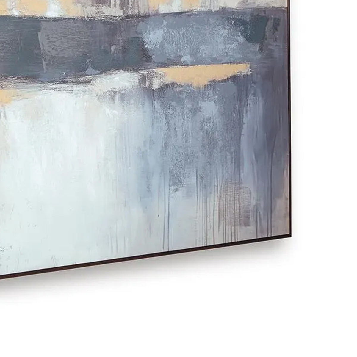 Gatty Wall Art with Abstract Horizon Design, Blue-Gray Canvas 48x72