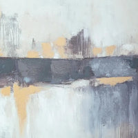 Gatty Wall Art with Abstract Horizon Design, Blue-Gray Canvas 48x72