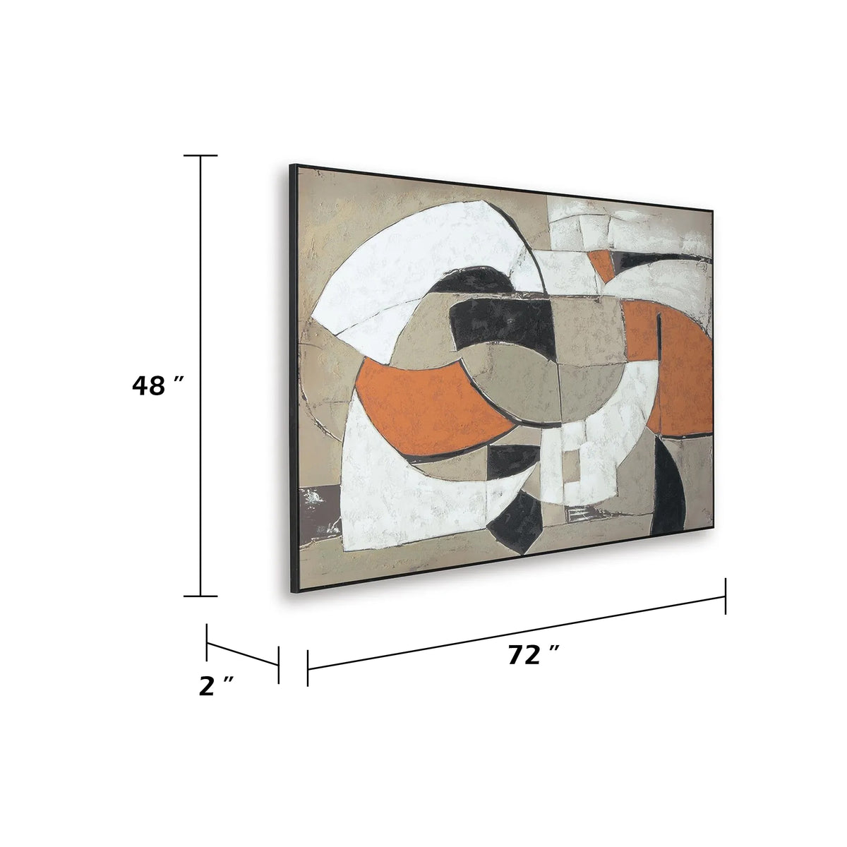 Archy Framed Canvas Wall Art, Geometric Abstract Design, Multicolor 48x72