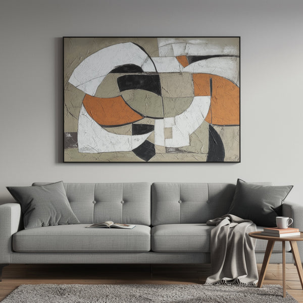 Archy Framed Canvas Wall Art, Geometric Abstract Design, Multicolor 48x72