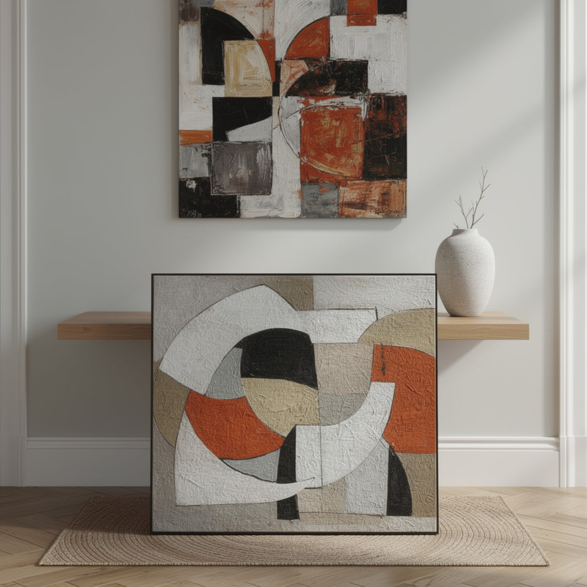 Archy Framed Canvas Wall Art, Geometric Abstract Design, Multicolor 48x72