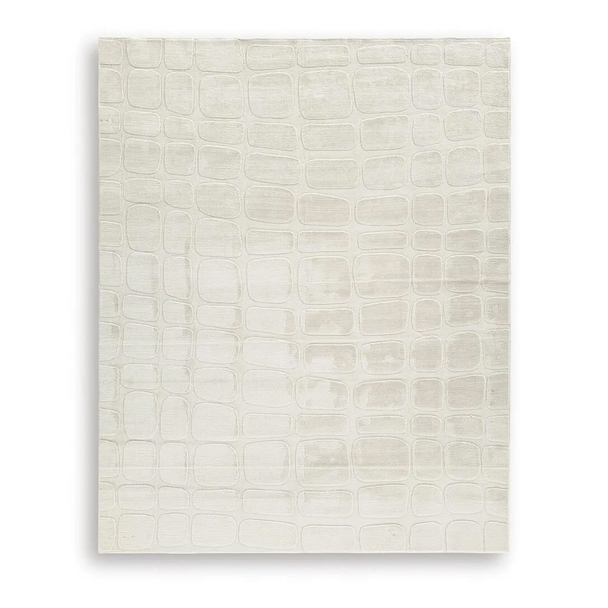 Malvin 8x10 Large Washable Area Rug, Geometric Motifs, Sandstone Beige