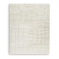 Malvin 8x10 Large Washable Area Rug, Geometric Motifs, Sandstone Beige
