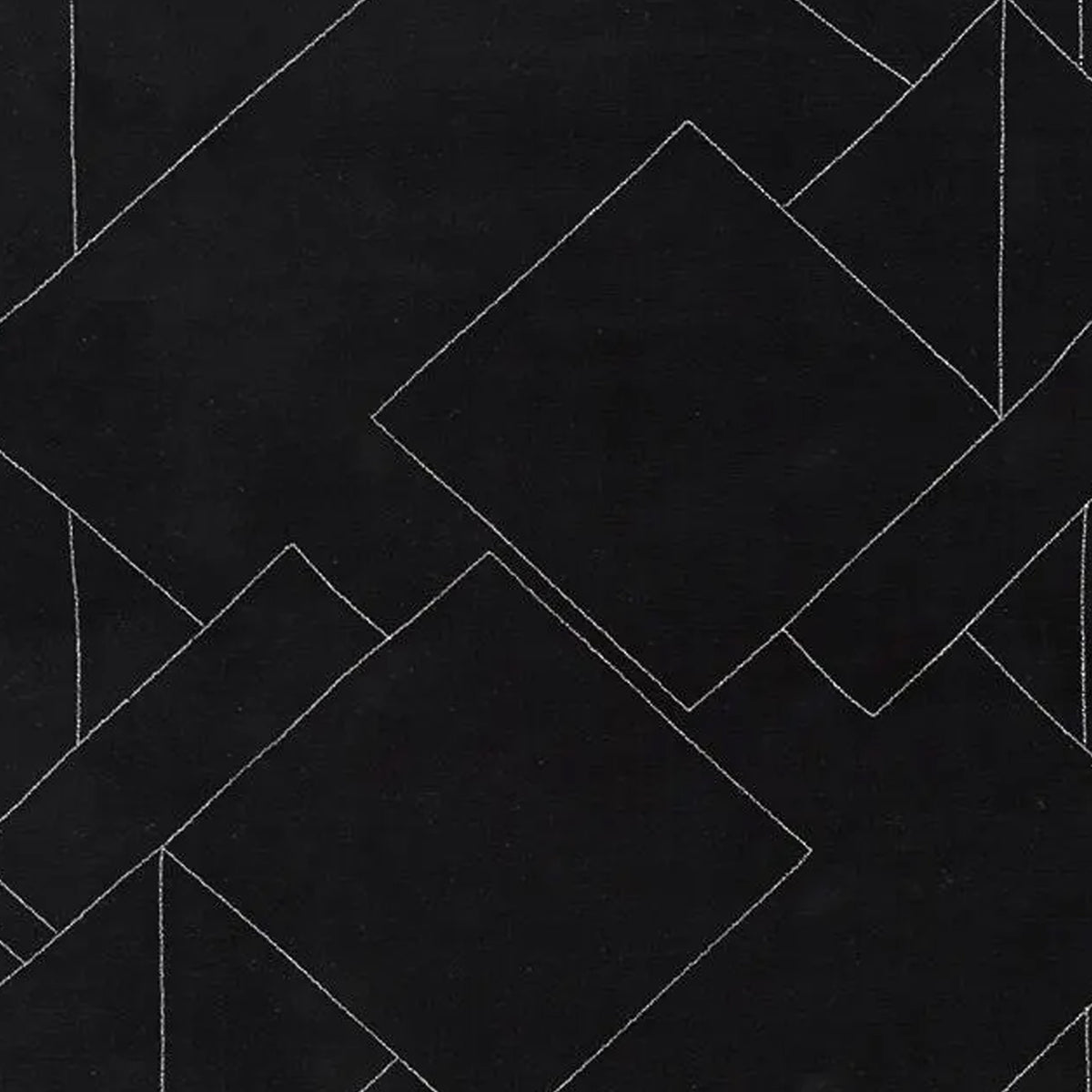 Maro Large Area Rug, Geometric Design, Low Pile, Black and White Wool 8x10